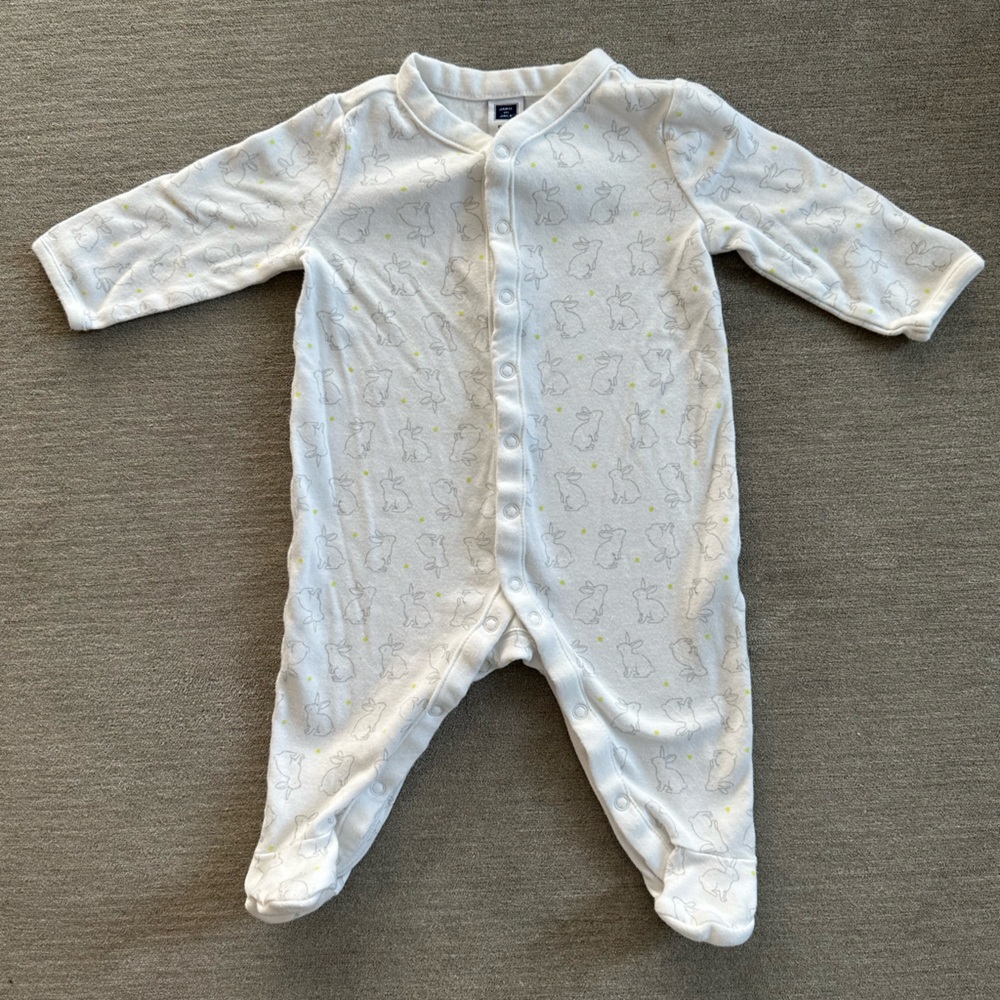 Janie and Jack footed Onesie bunnies rabbit